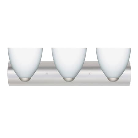Besa Lighting Sasha Vanity, Opal Matte, Satin Nickel Finish, 3x60W Incandescent 3WZ-757207-SN